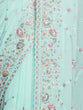 Load image into Gallery viewer, Blue Georgette Embroidered Saree With Unstitched Blouse Clothsvilla