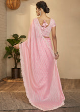 Load image into Gallery viewer, BABY PINK WOVEN SATIN SILK SAREE Clothsvilla