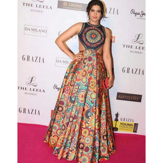 Colorful Designer Wear Digital Printed Cotton Semi Stitched Lehenga Choli ClothsVilla