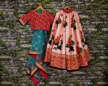 Load image into Gallery viewer, Rose Florals Printed Designer Lehenga with Heavily Embroidered Blouse ClothsVilla