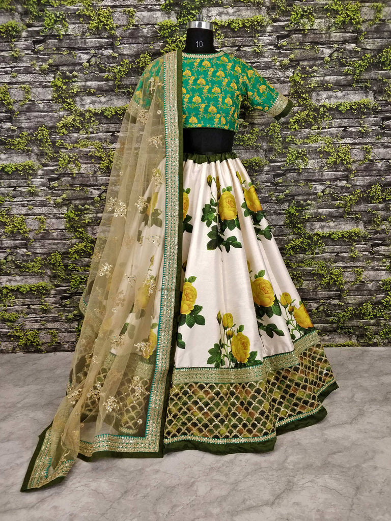 Adorable White & Green Lehenga choli | Indian fashion dresses, Indian  outfits lehenga, Indian designer outfits