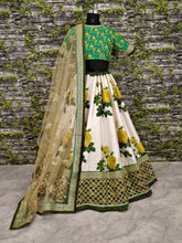 Load image into Gallery viewer, Rose Florals Printed Designer Lehengas with Heavily Embroidered Blouse ClothsVilla