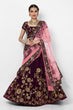 Load image into Gallery viewer, Beautiful Purple Colored Party Wear Designer Embroidered Velvet Lehenga Choli ClothsVilla