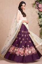 Load image into Gallery viewer, Stunning Purple Colored Floral Embroidered Lehenga Choli ClothsVilla