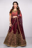Attractive Maroon Colored Partywear Designer Embroidered Silk Lehenga Choli ClothsVilla