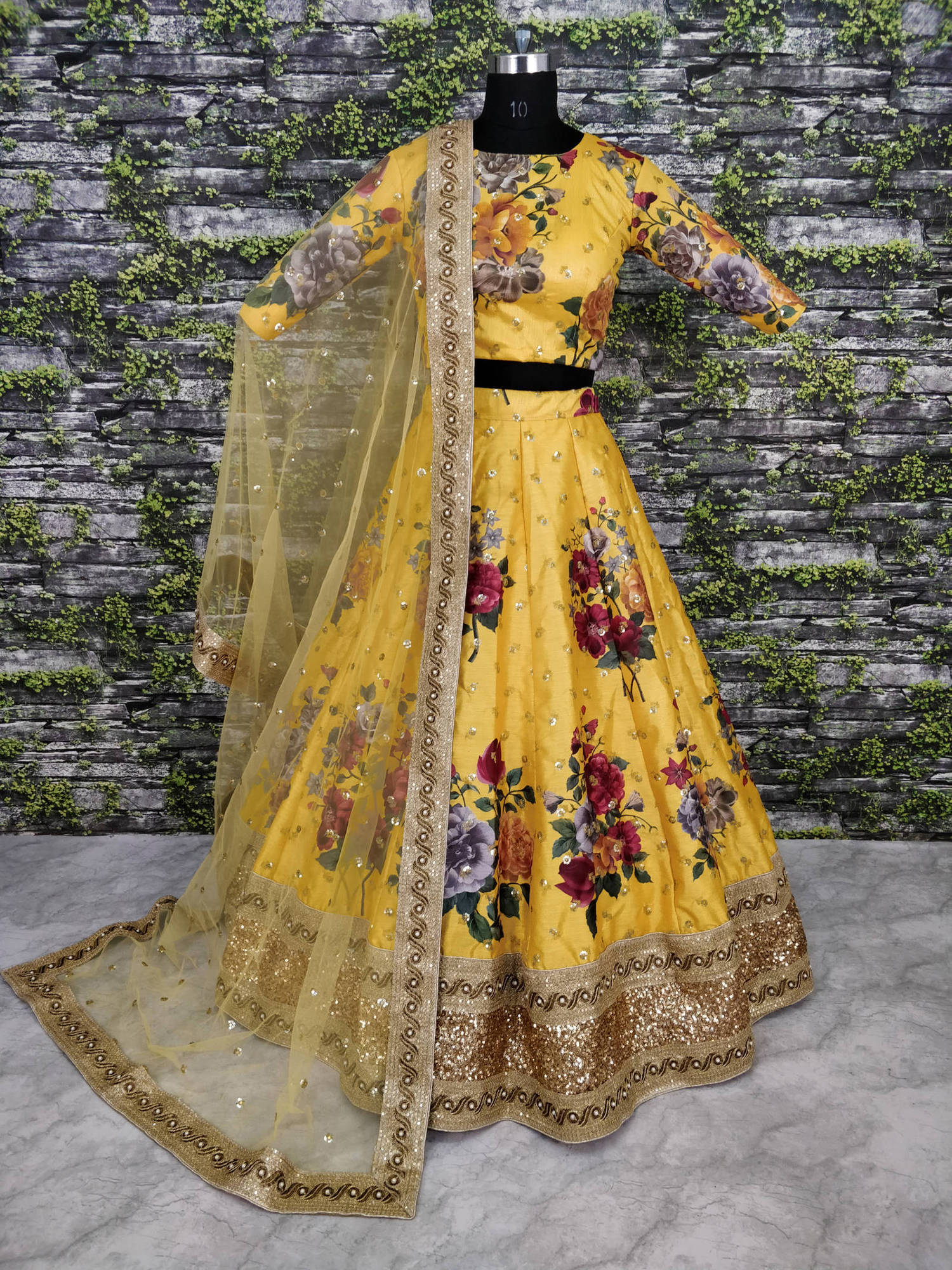 Gorgeous Yellow Colored Partywear Designer Embroidered Lehenga Choli Secondary image