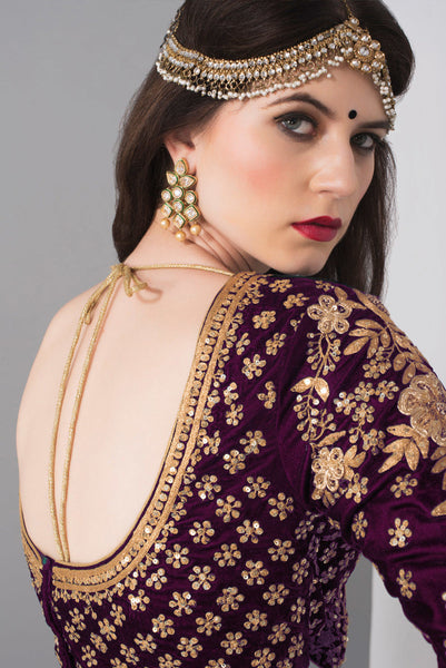 Buy Maroon Heavy Designer Velvet Lehenga Choli For Wedding Online -  LEHV2364 | Appelle Fashion