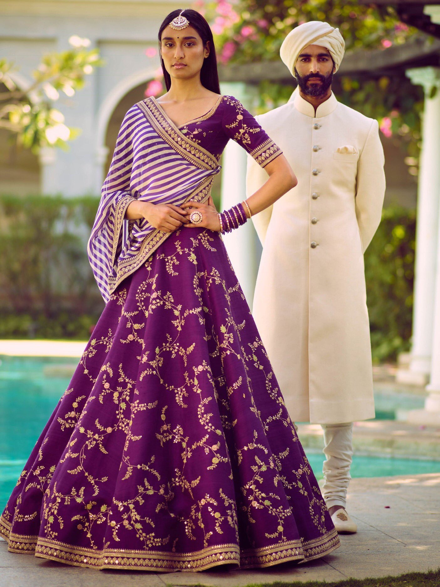 Marvelous Purple Color Bridalwear Embroidered Lehenga Choli ClothsVilla