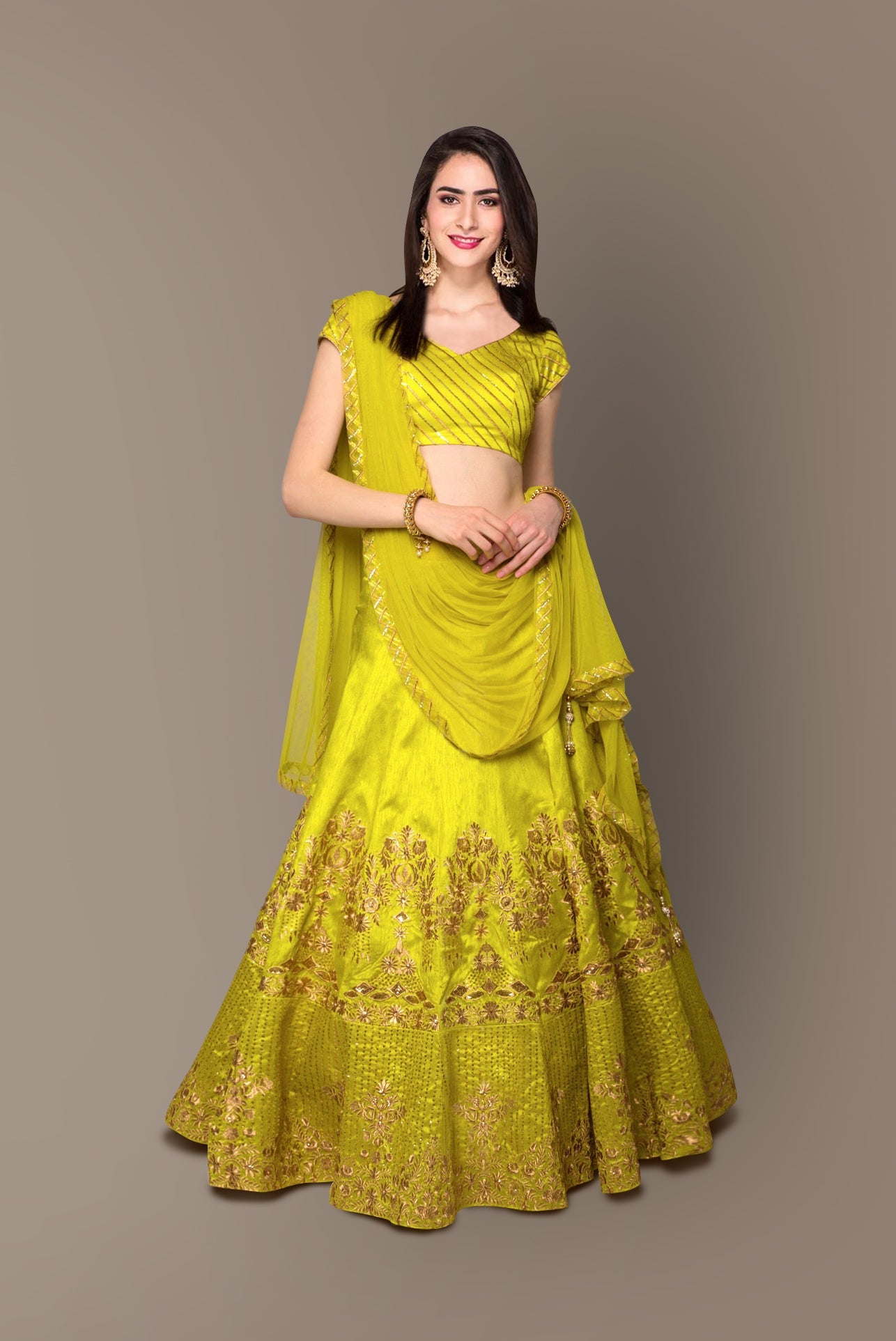 Sophisticated Green Colored Party wear Embroidered Lehenga Choli ClothsVilla