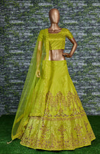 Load image into Gallery viewer, Sophisticated Green Colored Party wear Embroidered Lehenga Choli ClothsVilla