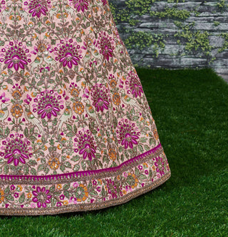 Prominent peach Colored Bridal wear Embroidered Lehenga Choli ClothsVilla