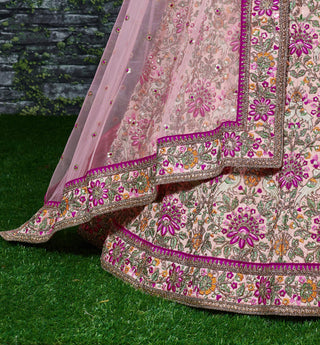 Prominent peach Colored Bridal wear Embroidered Lehenga Choli ClothsVilla