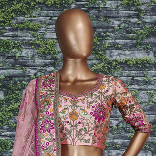 Prominent peach Colored Bridal wear Embroidered Lehenga Choli ClothsVilla