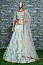 Load image into Gallery viewer, Glorious Mint Green Sequins Silk Bridal Lehenga Choli With Beige Dupatta ClothsVilla
