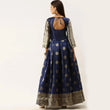 Load image into Gallery viewer, Dark Blue Color Box Cut Soft Silk Gown ClothsVilla
