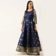 Load image into Gallery viewer, Dark Blue Color Box Cut Soft Silk Gown ClothsVilla