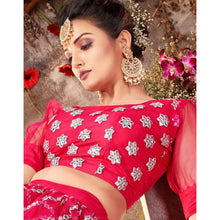 Load image into Gallery viewer, Pink Lehenga Choli in Net with Heavy Embroidery Work ClothsVilla