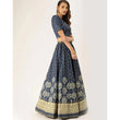 Load image into Gallery viewer, Dark Blue Lehenga Choli with Maslin Silk Dupatta ClothsVilla