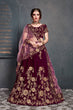 Load image into Gallery viewer, Energetic Purple Bridal Wear Embroidered Velvet Lehenga Choli ClothsVilla
