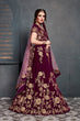 Load image into Gallery viewer, Energetic Purple Bridal Wear Embroidered Velvet Lehenga Choli ClothsVilla