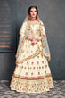 Load image into Gallery viewer, Marvellous Cream Embroidered Slub Silk Lehenga Choli ClothsVilla