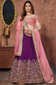 Gorgeous Purple-Pink Embroidered Mulberry Silk Wedding Lehenga Choli ClothsVilla