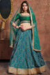 Load image into Gallery viewer, Charming Teal Green Sequins Embroidered Art Silk Wedding Lehenga Choli ClothsVilla