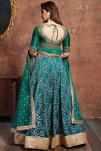Load image into Gallery viewer, Charming Teal Green Sequins Embroidered Art Silk Wedding Lehenga Choli ClothsVilla