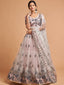 Stunning Grey Zari Embroidered Net Wedding Wear Lehenga Choli ClothsVilla