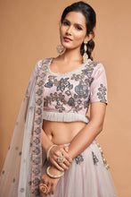 Load image into Gallery viewer, Stunning Grey Zari Embroidered Net Wedding Wear Lehenga Choli ClothsVilla