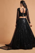 Load image into Gallery viewer, Shocking Black Sequence Embroidered Party Wear Net Lehenga Choli ClothsVilla