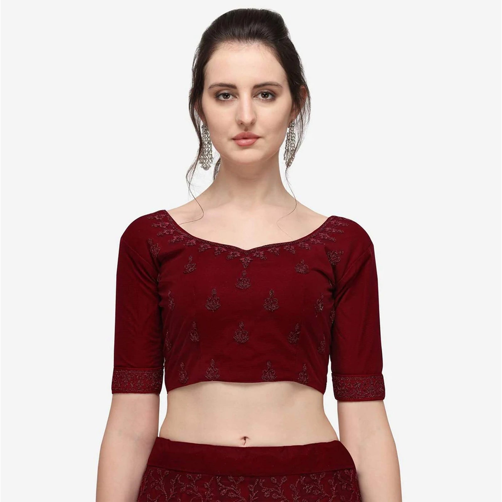 Dark Red Color Lehenga Choli with Heavy Embroidery Work ClothsVilla