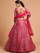 Load image into Gallery viewer, Luxurious Hot Pink Thread Embroidery Net Party wear Lehenga Choli ClothsVilla