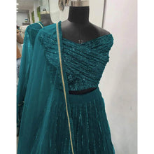 Load image into Gallery viewer, Designer Blue Lehenga with Heavy Embroidery Sequence Work and Net Dupatta ClothsVilla