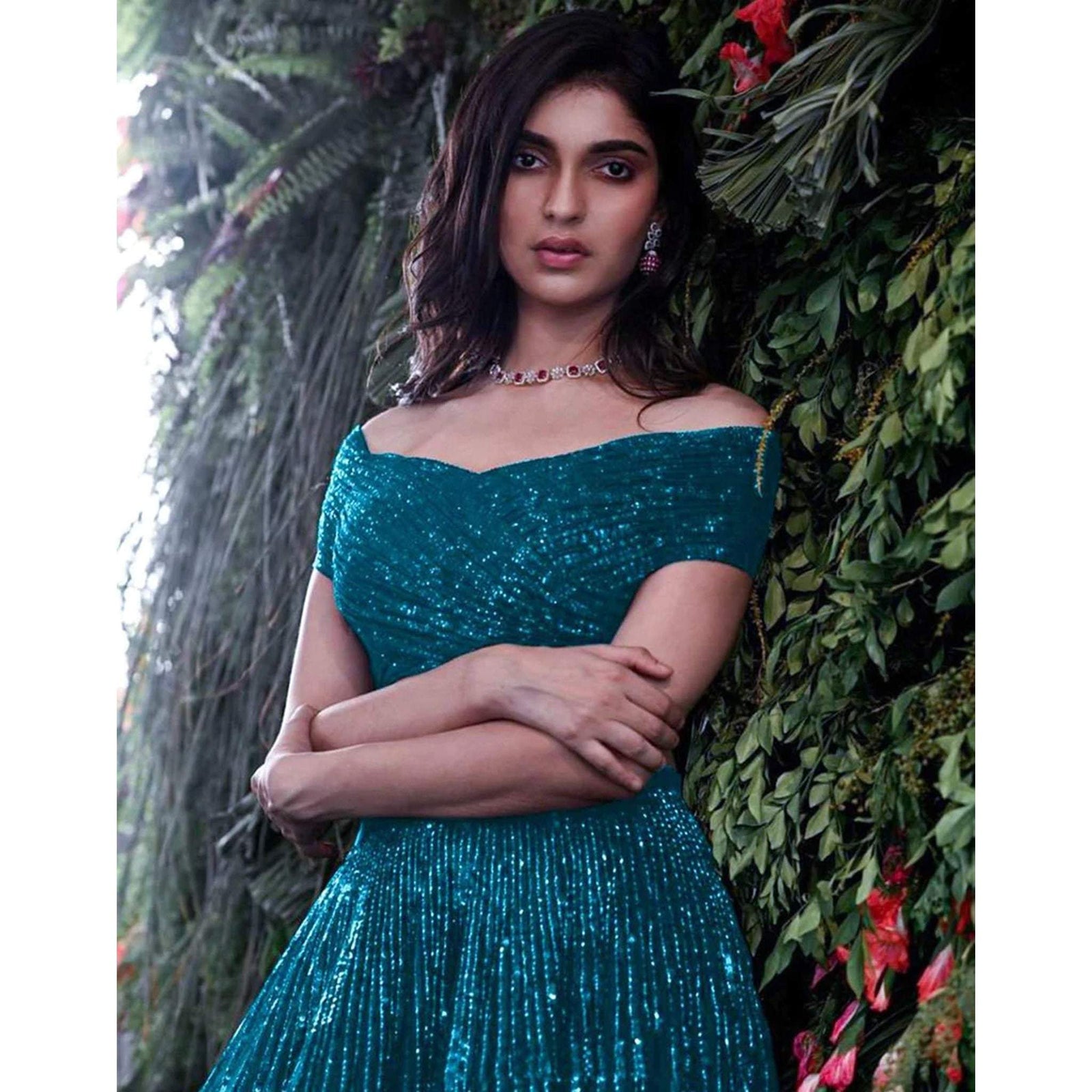 Designer Blue Lehenga with Heavy Embroidery Sequence Work and Net Dupatta ClothsVilla