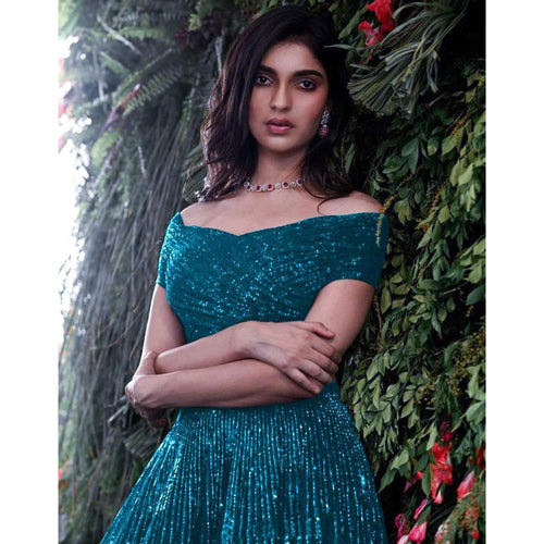 Designer Blue Lehenga with Heavy Embroidery Sequence Work and Net Dupatta ClothsVilla