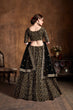 Load image into Gallery viewer, Desirable Black Sequins Raw Silk Bridal Lehenga Choli ClothsVilla