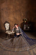 Load image into Gallery viewer, Demanding Navy Blue Sequins Raw Silk Wedding Lehenga Choli ClothsVilla