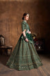 Load image into Gallery viewer, Dazzling Bottle Green Sequins Raw Silk Wedding Lehenga Choli ClothsVilla