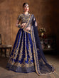 Load image into Gallery viewer, Hypnotic Navy Blue Dori Embroidery Raw Silk Wedding Lehenga Choli ClothsVilla