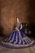 Load image into Gallery viewer, Hypnotic Navy Blue Dori Embroidery Raw Silk Wedding Lehenga Choli ClothsVilla