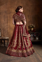 Load image into Gallery viewer, Impressive Maroon Dori Embroidery Raw Silk Wedding Lehenga Choli ClothsVilla