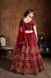 Load image into Gallery viewer, Mesmeric Red Sequins Art Silk Wedding Lehenga Choli ClothsVilla