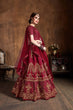 Load image into Gallery viewer, Mesmeric Red Sequins Art Silk Wedding Lehenga Choli ClothsVilla