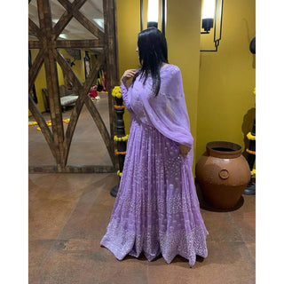 Designer Georgette Lehenga Choli with Mirror Work and Embroidery ClothsVilla
