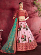 Load image into Gallery viewer, Phenomenal Rose Pink Floral Printed Banglory Silk Wedding Lehenga Choli ClothsVilla