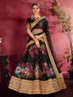 Load image into Gallery viewer, Arresting Black Floral Printed Banglory Silk Wedding Lehenga Choli With Dupatta ClothsVilla