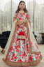 Ravishing White Floral Printed Art Silk Lehenga Choli With Dupatta ClothsVilla