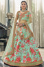 Magnificent Mint Green Floral Printed Art Silk Lehenga Choli With Dupatta ClothsVilla