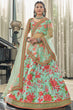 Load image into Gallery viewer, Magnificent Mint Green Floral Printed Art Silk Lehenga Choli With Dupatta ClothsVilla